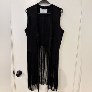 Black Fringe Vest
